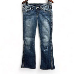 Silver Jeans Women 28 (30x28 Actual) Blue Bootcut Fading Low Rise Medium Wash